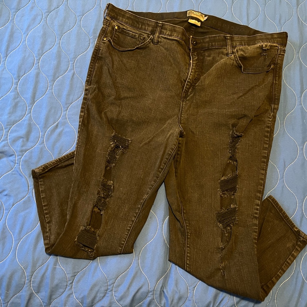 Torrid Sky High Skinny Premium Stretch Black Denim Size 24R